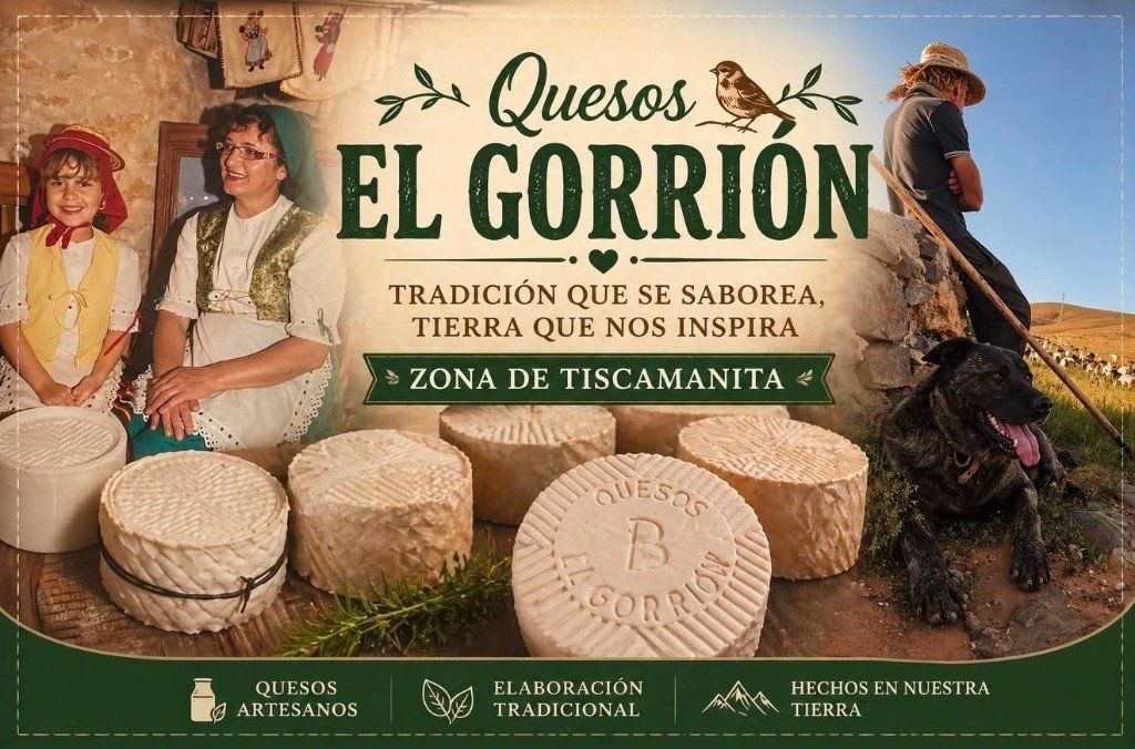 Cartel de Quesos El Gorrión en Tiscamanita